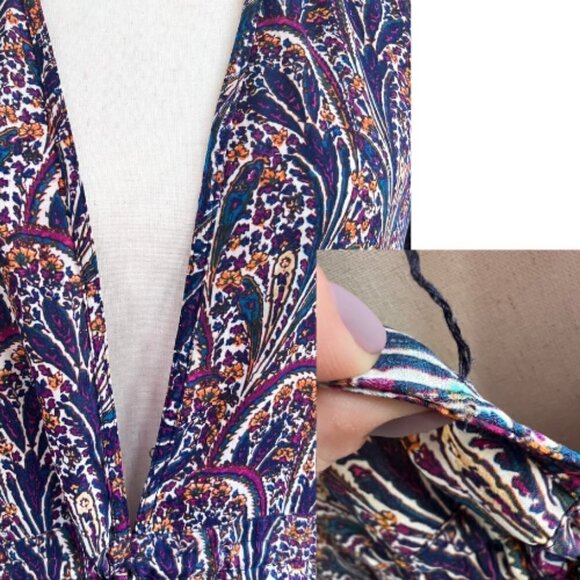 OLIVACEOUS Paisley Tassel Drawstring Dress with Ruffle Hem Size M - Picture 14 of 14